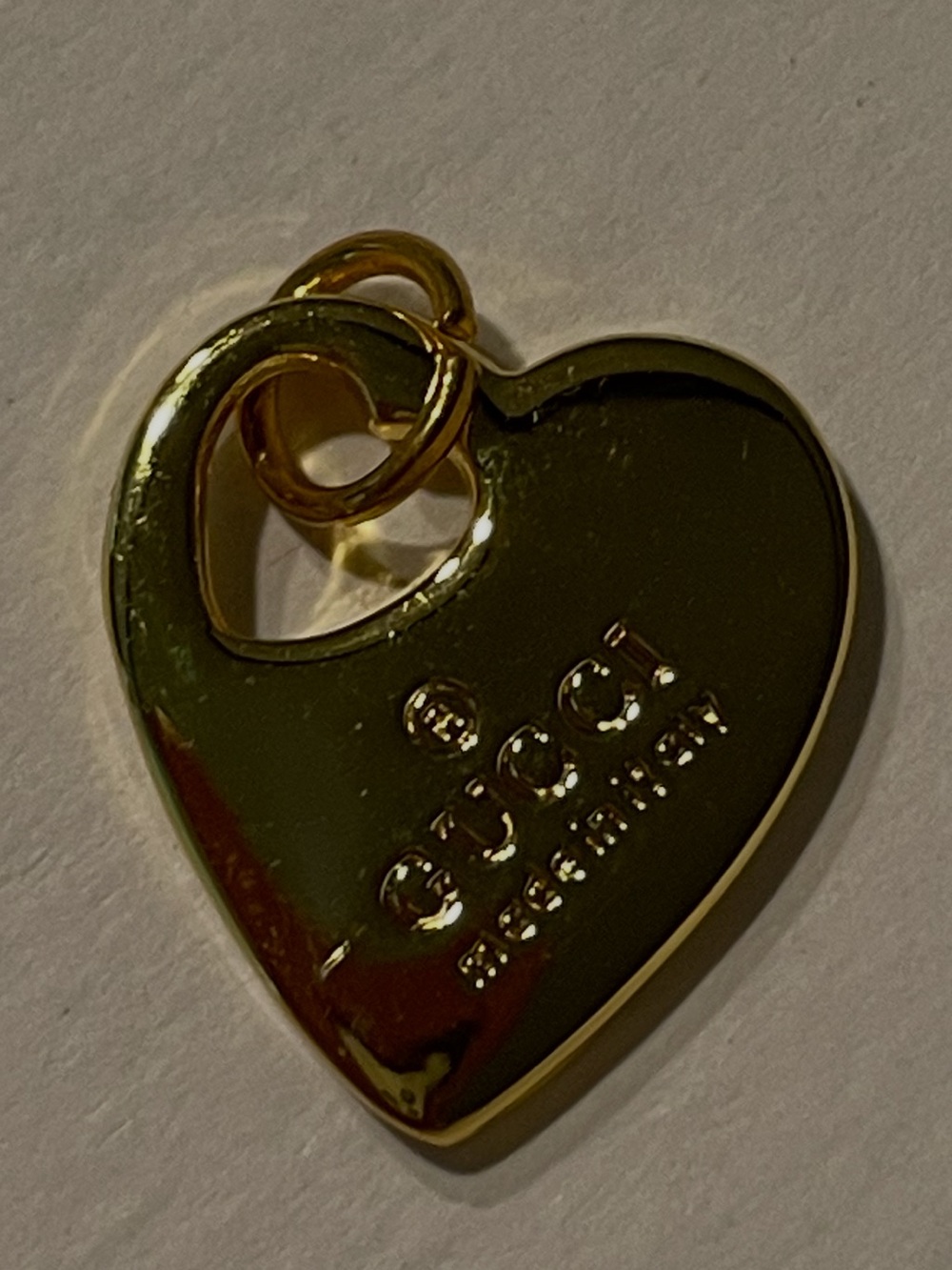 Gucci Gold Heart Charm Pendant - zipper pull